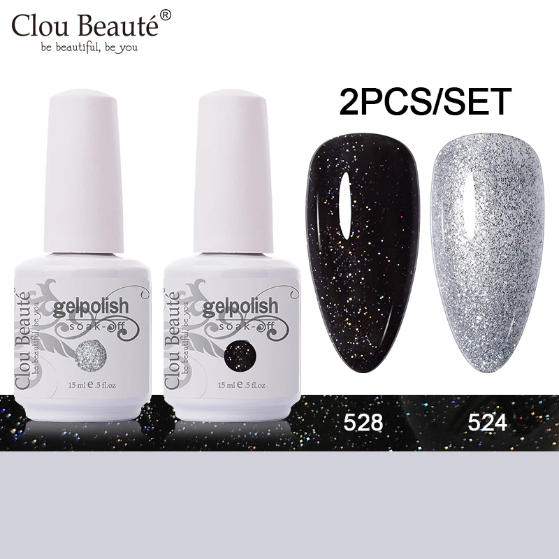 

Clou Beaute 2 шт./компл. художественный Гель-лак для ногтей хит продаж цветной замачиваемый УФ светодиодный дизайн салона основа для маникюра гел...