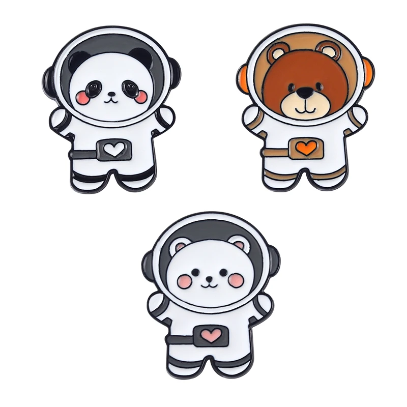 

Cute Astronaut Animals Badges Enamel Pins Kawaii Panda Bear Badges with Animal Pin Brooches on Clothes Lapel Pins New Year Gifts