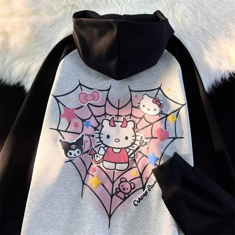 

Женский осенне-зимний свитер с капюшоном Sanrio Kawaii Hello Kitty