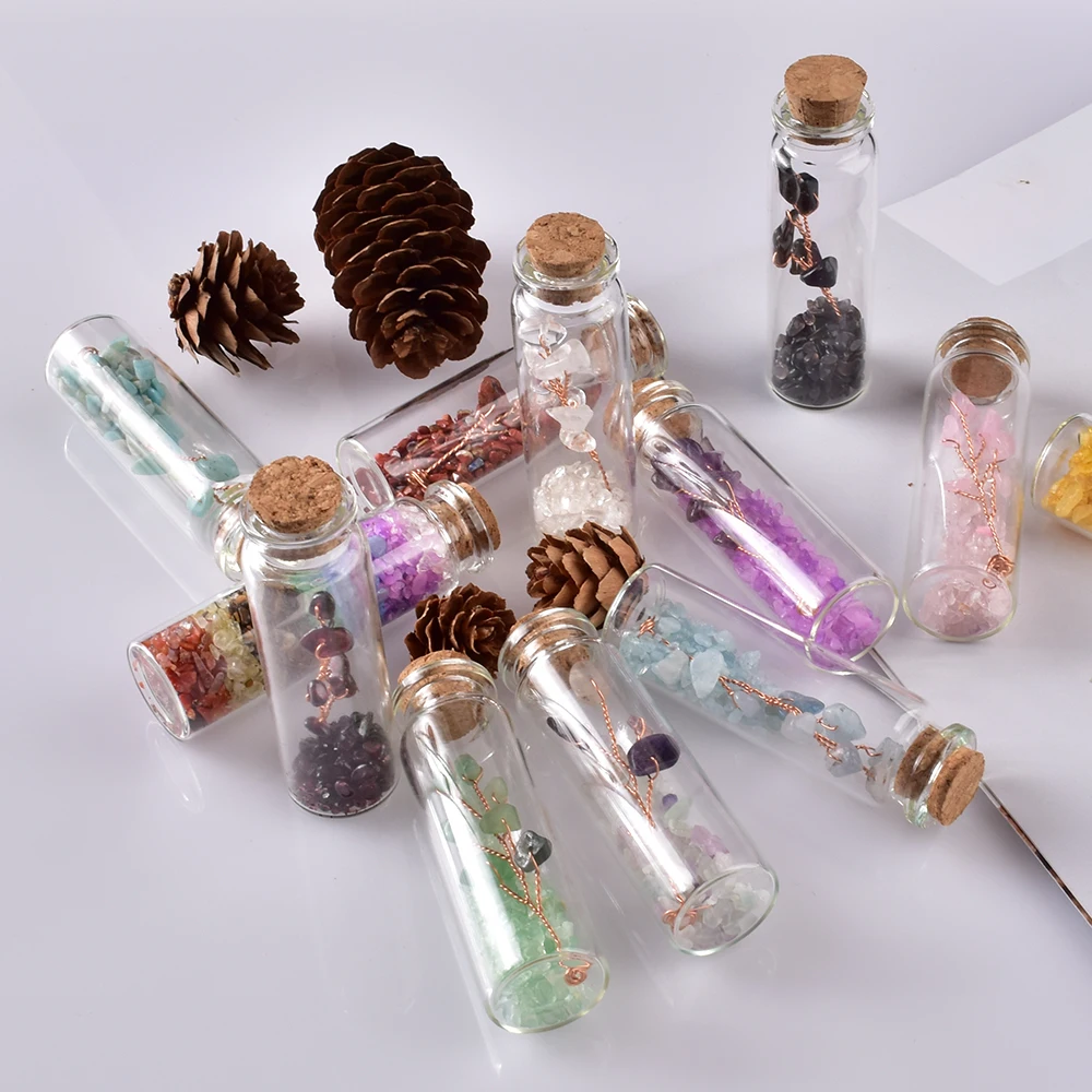 Стеклянная бутылка для желаний из натурального хрусталя лечебный камень