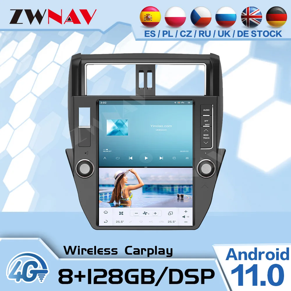 Qualcomm 665 128G Tesa-экран для TOYOTA LAND CRUISER Prado 150 2010-2017 Android автомобильный мультимедийный