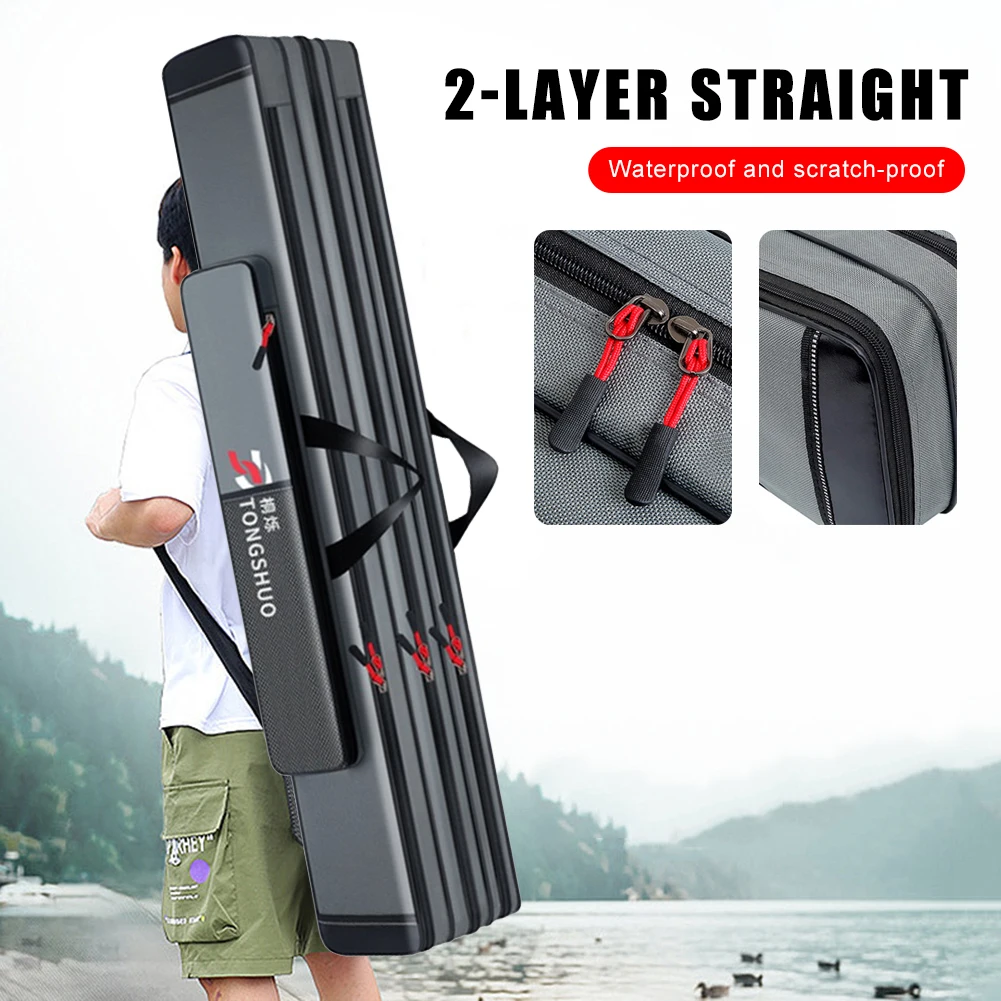 

Portable Fishing Rod Carrier Bag 70/80/90cm 2-Layer Fishing Rod Case Oxford Fishing Pole Storage Bag Fishing Tackle Accessories