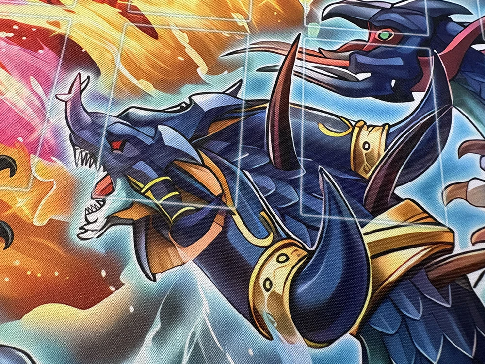Фото YuGiOh Firestorms Over Atlantis Playmat Garunix Eternity, Hyang of the Fire Kings TCG CCG Коврик Коллекционный коврик для карточных игр Коврик для мыши Сумка №3