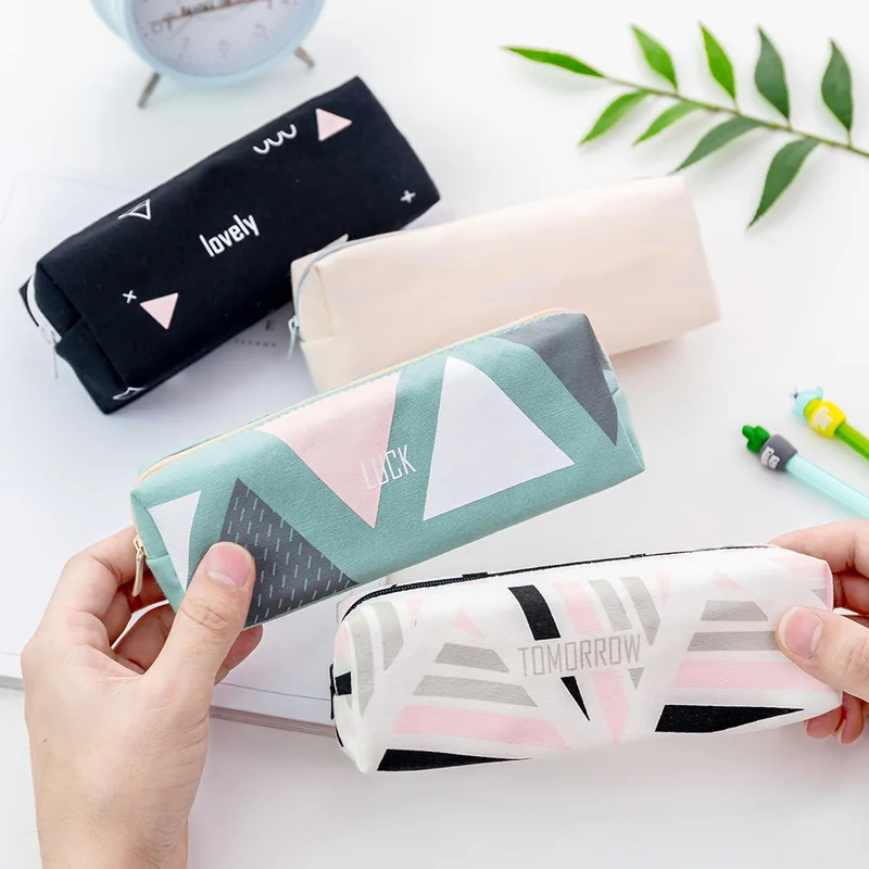 

Canvas Pencil Case High Capacity Pen Bags Cute Pencil Bags for Girls Gift School Supplies Stationery Storage Bag
