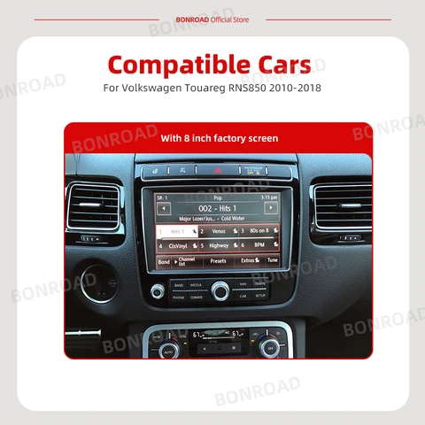 Беспроводной интерфейс Bonroad CarPlay для Volkswagen Touareg RNS850 2010-2018 с Android автоматическим голосовым управлением Mirror Link