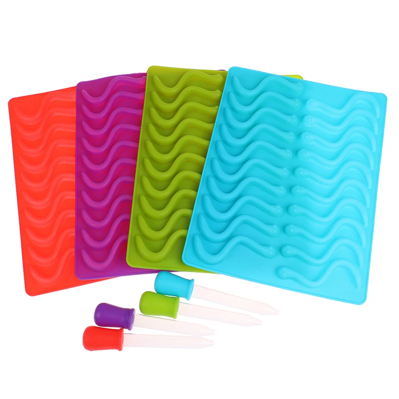 Силиконовая форма для шоколада в виде гелевых змеиных червей сахара конфет желе