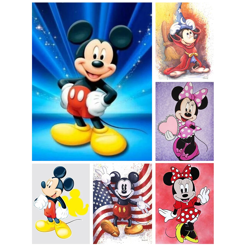 

Disney Diamond Painting Round Drill Diamond Embroidery Animals Mickey Minnie Mouse Pictures Of Rhinestone Mosaic Home Decor ll95