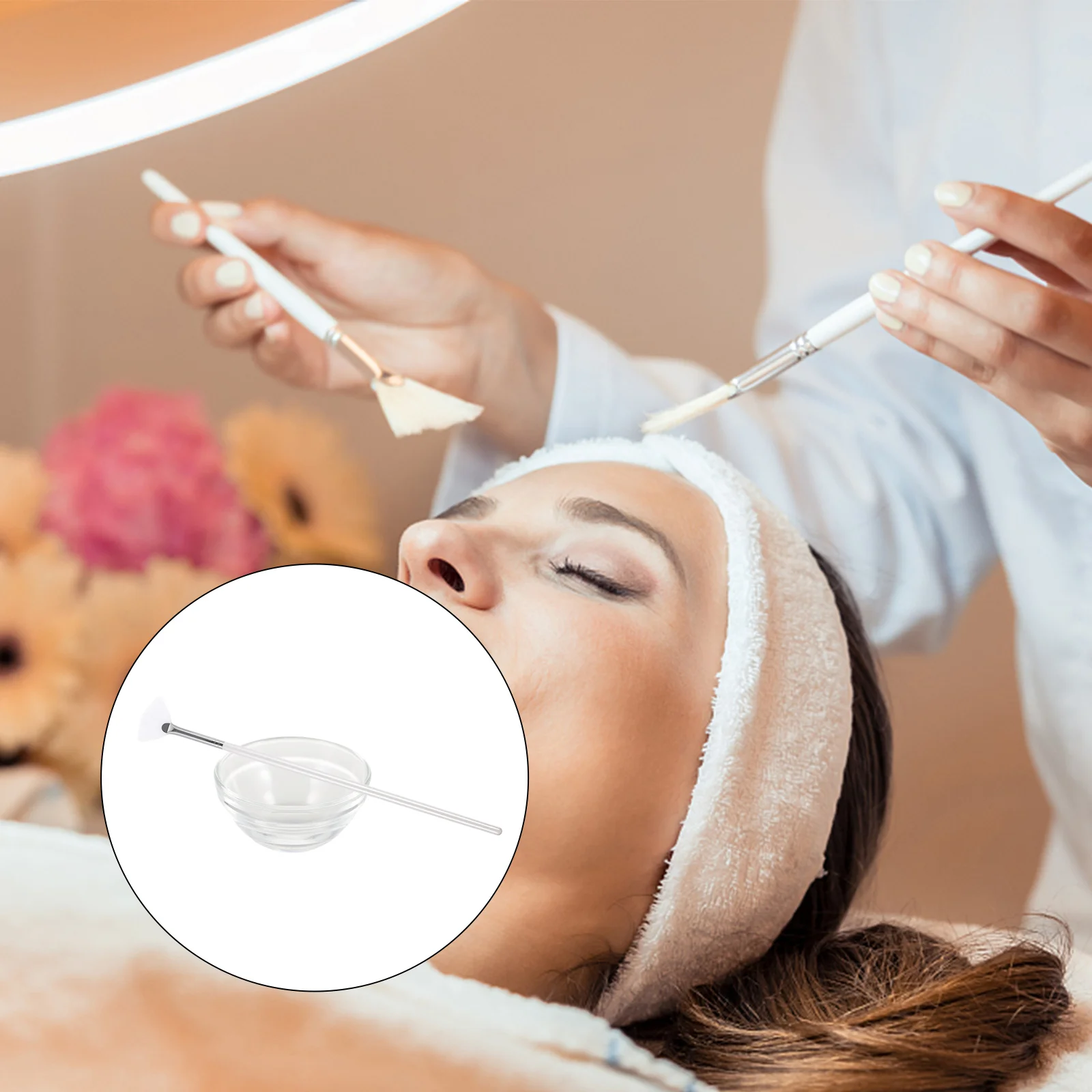 

Beauty Fan Brush Facial Mask Applicator Tools Skin Treatment Face Shaped Butter