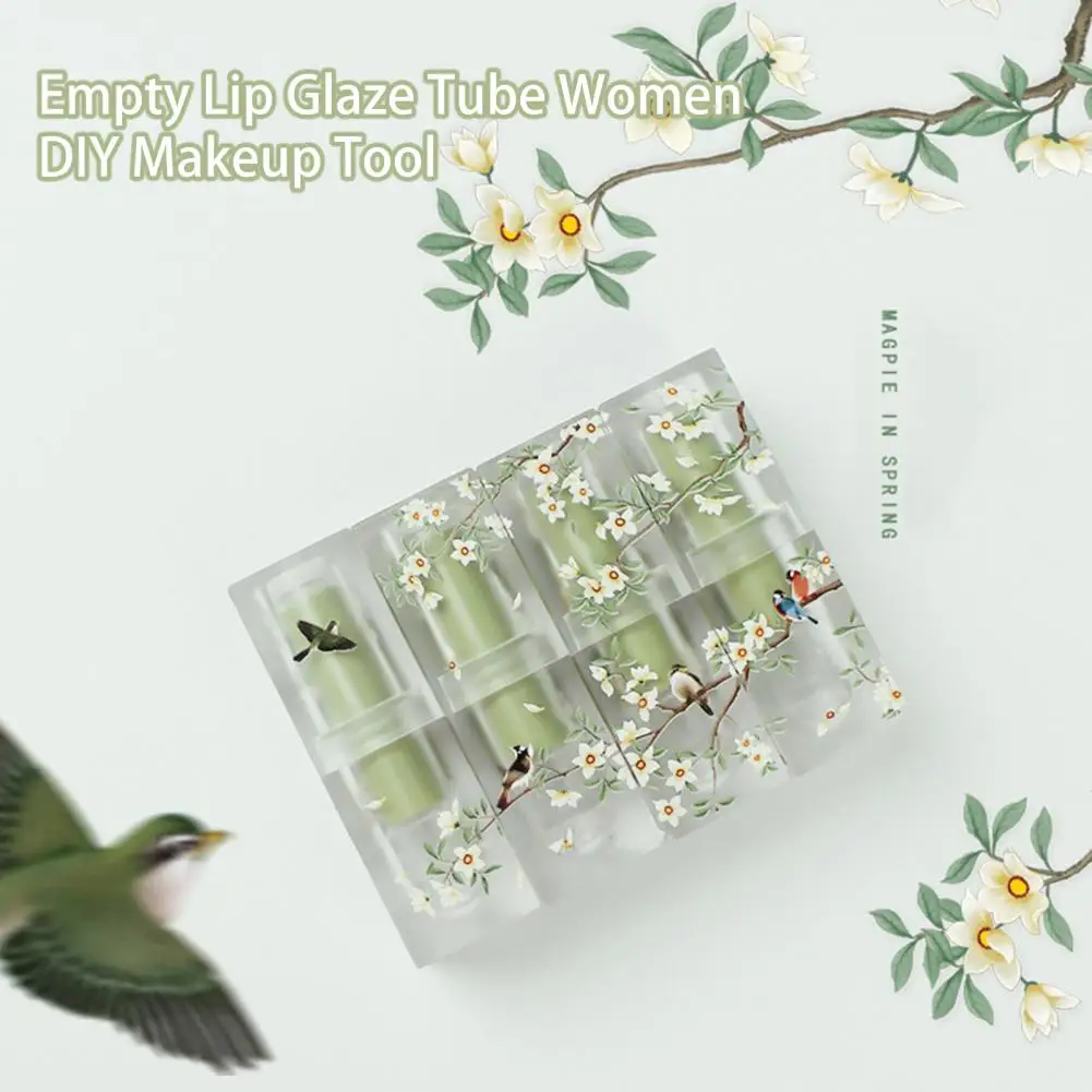 

Lip Gloss Tube Plastic Small Birds Flowers Empty Lipstick Dispenser Bottle Leak Proof Compact Lipstick Tube Hotel Supply