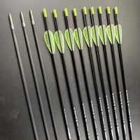 12pcs id 3 2 carbon archery spine 350 400 500 600 700 800 900 1000 pure carbon arrow for recurve bow shooting