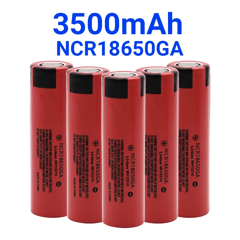 

2023 Original NCR 18650GA High Discharge 3.7V 3500mAh 18650 Rechargeable Battery Flashlight Flat-top Lithium Battery