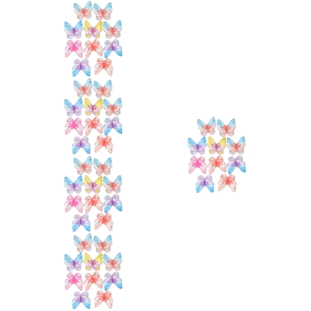 5 Sets Small Butterfly Hair Clips Butterflies DIY Charms Manual 1.5x1.5cm Handmade Phone Case Decor Resin Cover Adornment