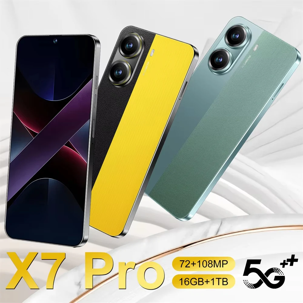 Фото Смартфон 2026 X7 Pro Оригинальный, высококачественный, с интеллектуальной системой 4G Dual SIM Dual Standby, глобальная версия, аккумулятор 7800 мАч №1