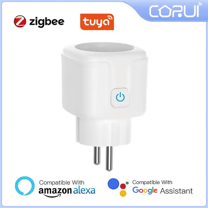 

CORUI Tuya Zigbee EU Smart Socket Plug Smart Life APP Wireless Remote Voice Control Power Monitoring Work With Alexa Google Home