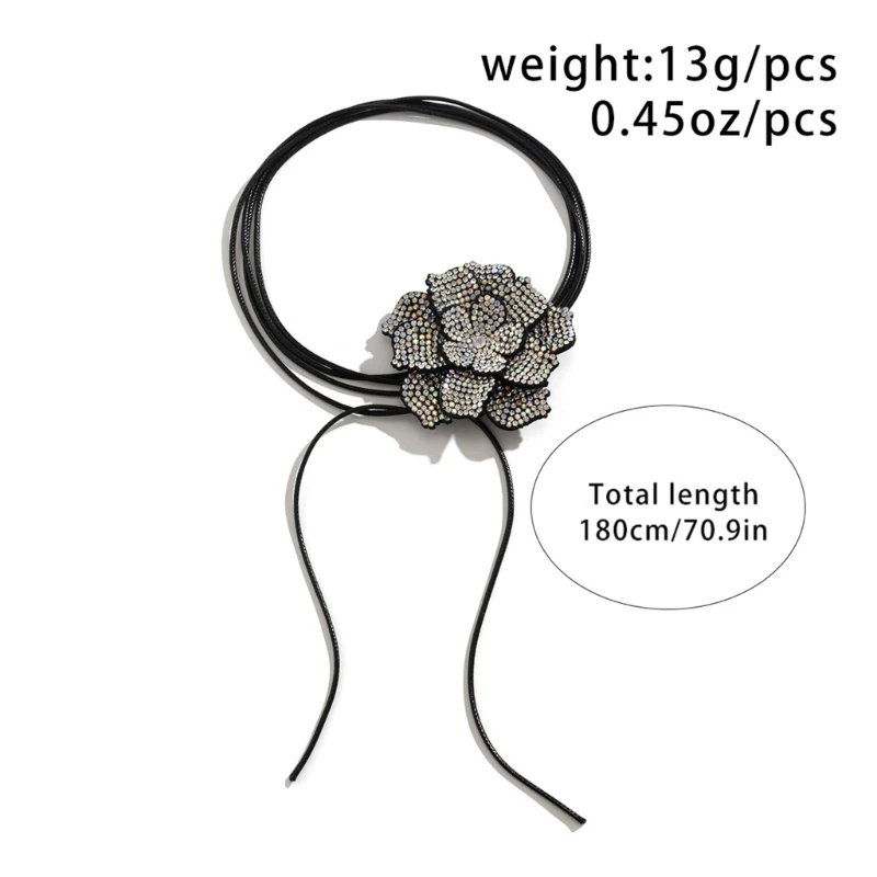 Винтажное колье-колье со стразами и цветком ожерелье на шнуровке восковая