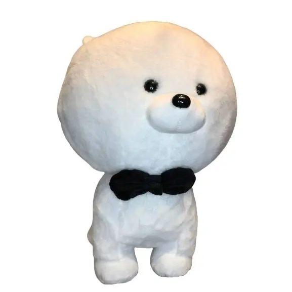 Мягкая Игрушка Собака Шпиц в Галстуке - 23 см Белый |