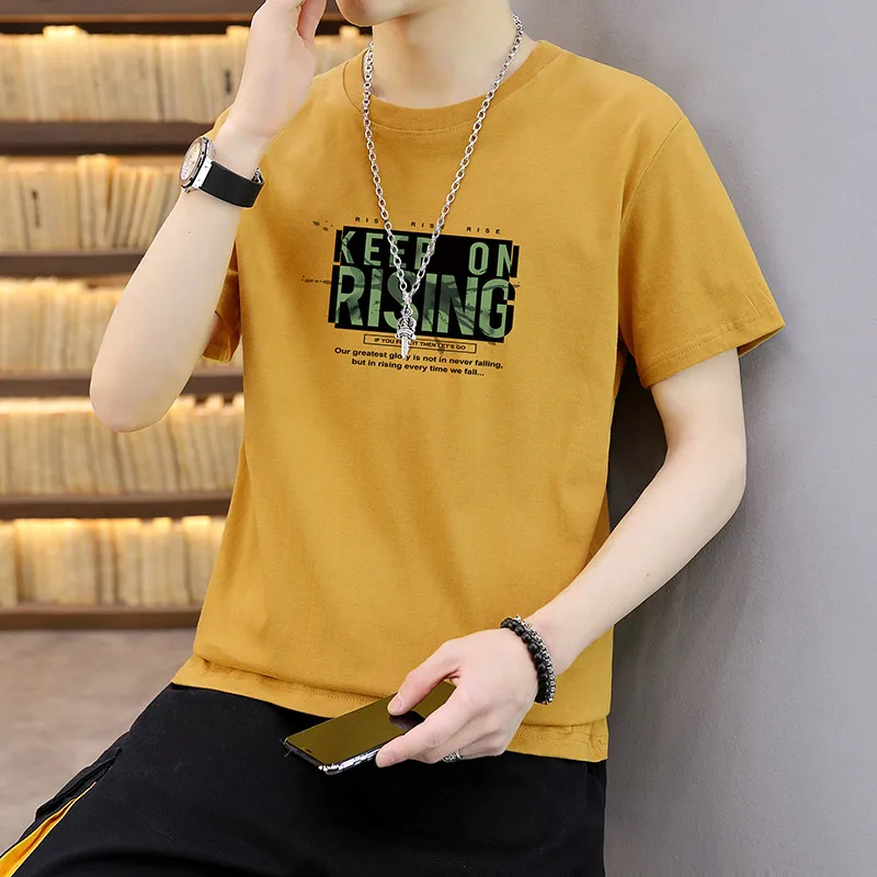 

Мужская футболка с коротким рукавом и принтом, 9 цветов