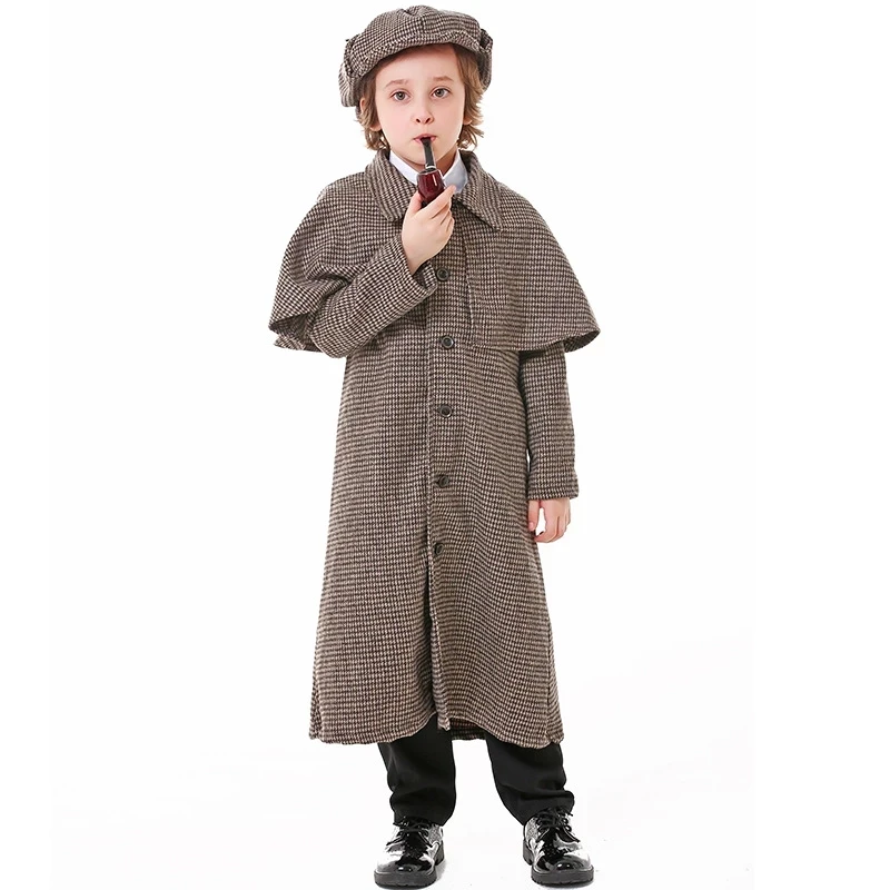 

2022 Children Detective Costume Cosplay Halloween Carnival Party Uniform