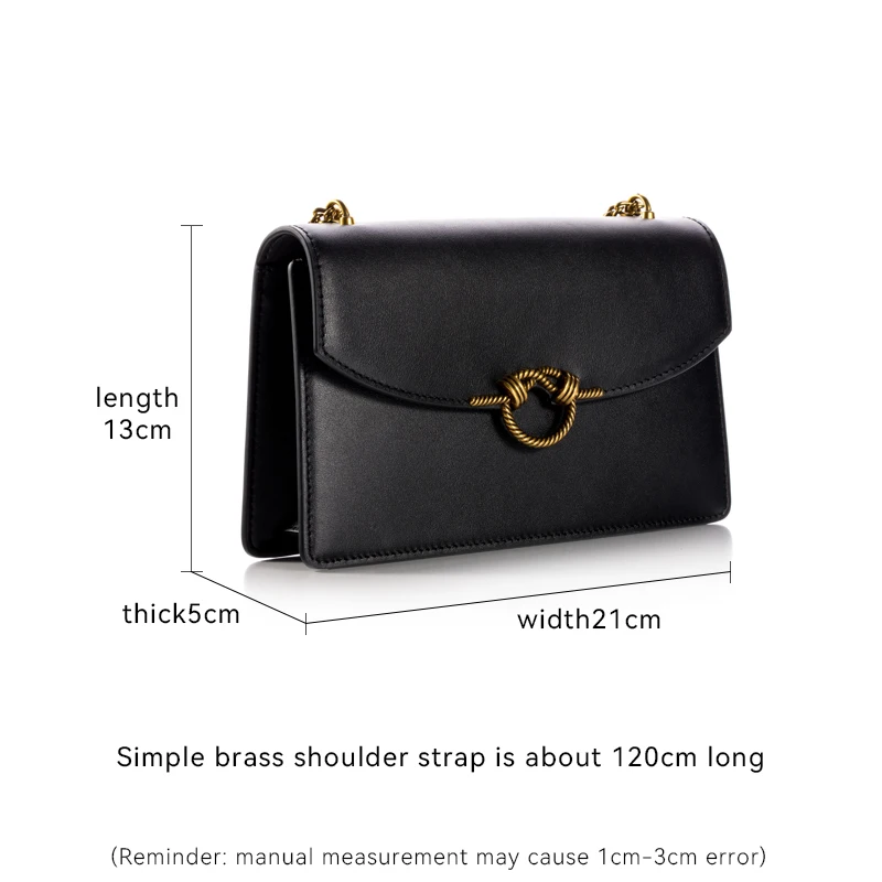 Fashion Genuine Leather Shoulder Bag with Chain Women High Quality Crossbody Messenger Bags Commution Handbag Tote Ladies