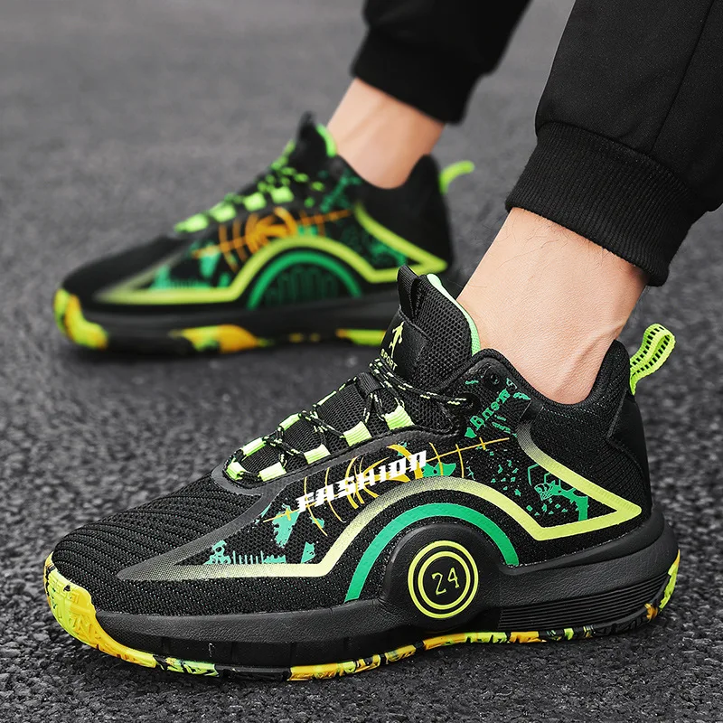 

Спортивная обувь для баскетбола для мужчин и молодежи, новинка, спортивные дышащие кроссовки для учеников младшей и средней школы с фрикцио...