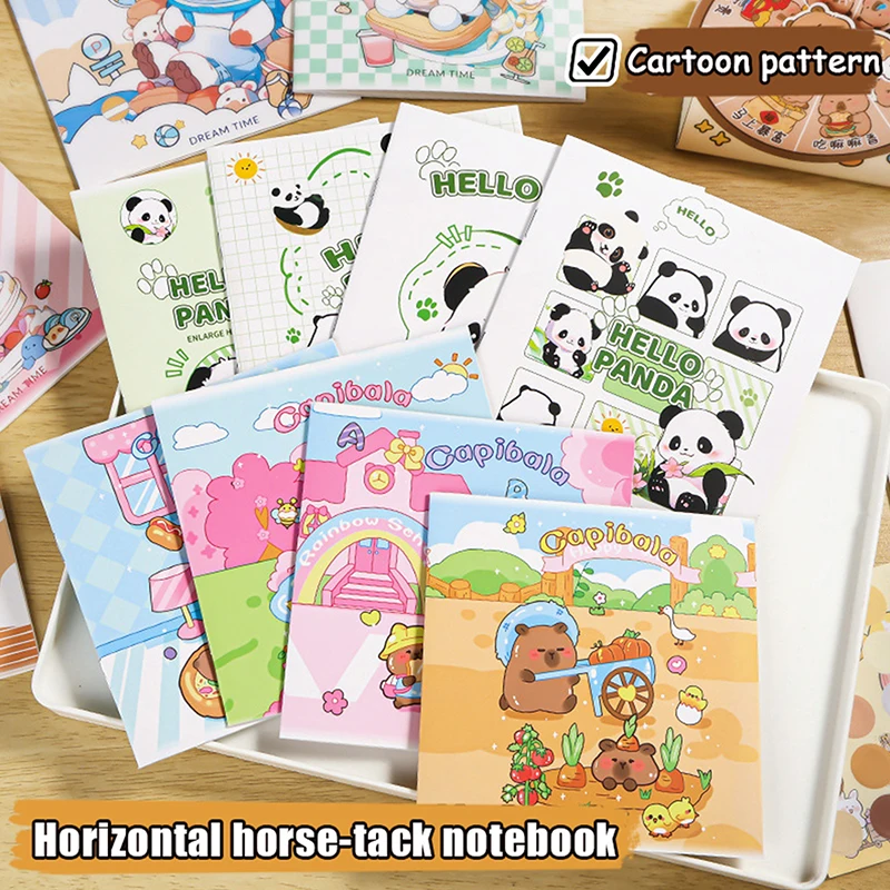 Фото 20 шт., карманные книги с рисунком Kawaii Capybara Panda, мини-дневник, портативный блокнот, милый студенческий блокнот, школьные принадлежности, подарки №2