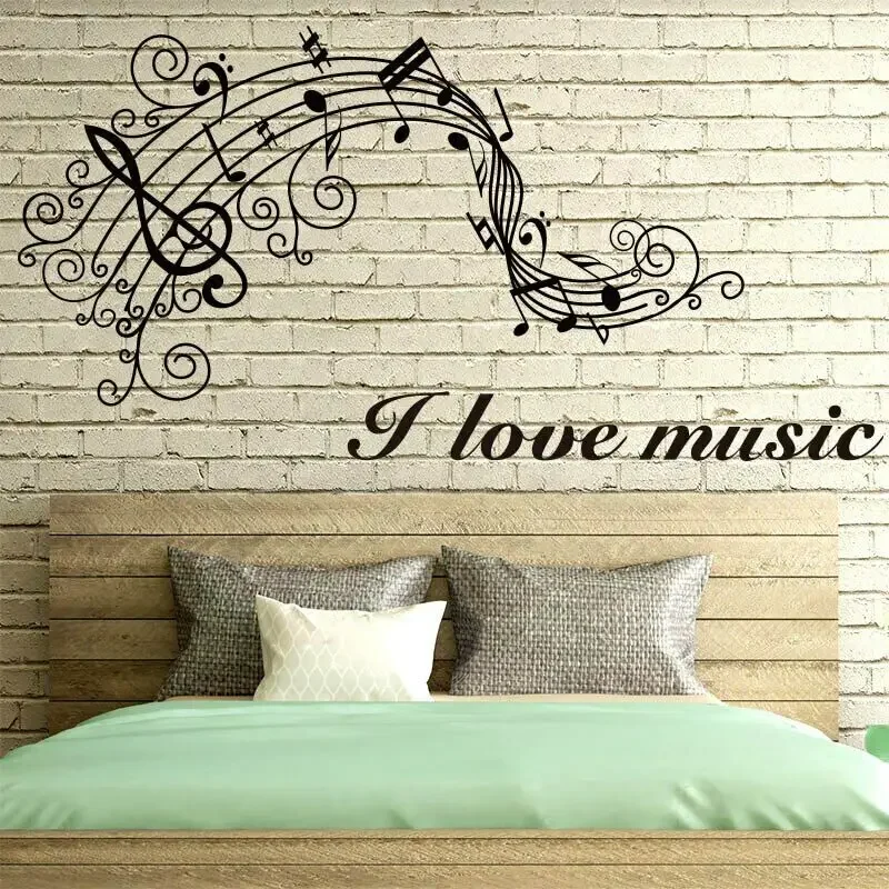 Новая художественная музыкальная нота стикер на стену для декора спальни
