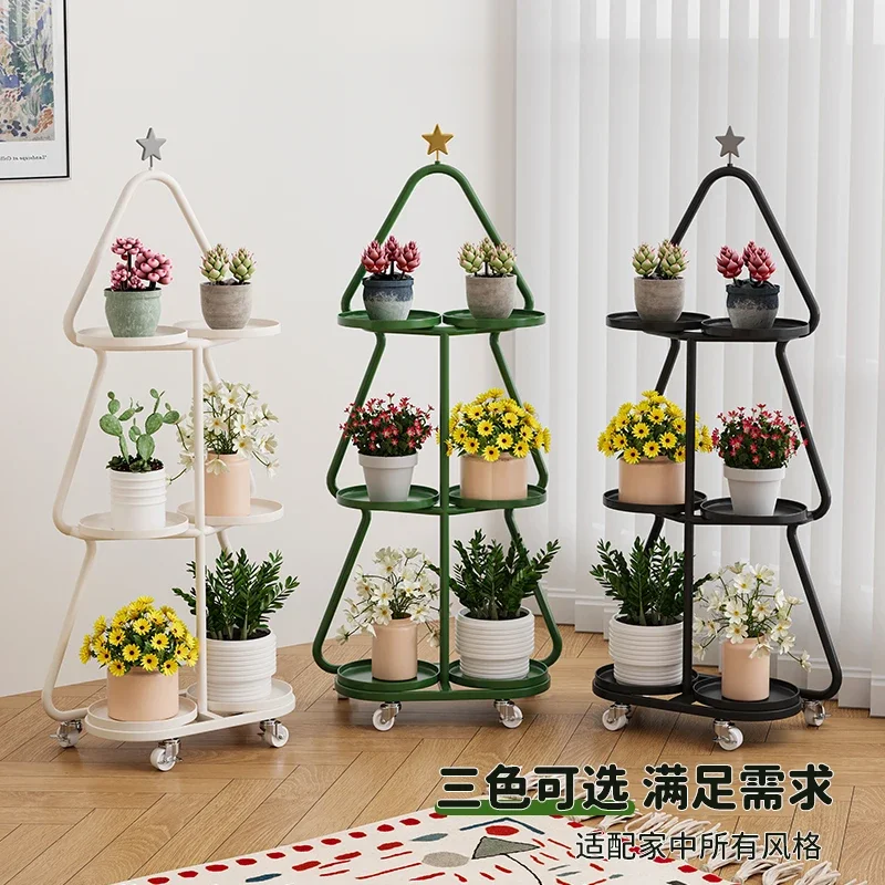 Железная полка для хранения Flowe передвижной держатель горшка на балконе