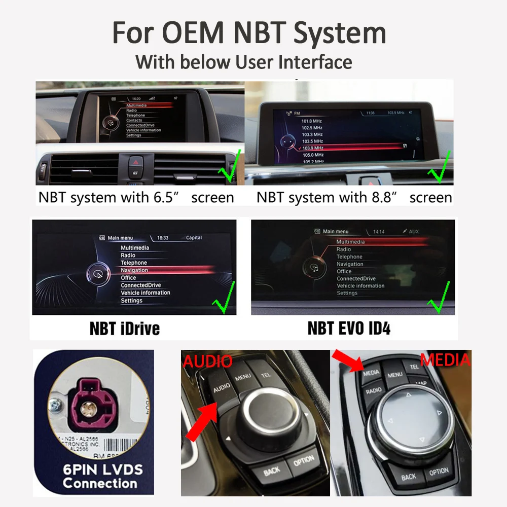 

Беспроводной NBT CarPlay Bluetooth для BMW Android Auto F20/F21/F22/F30/F31/F32/F33/F34/F36/F15/F16/F25/F26 1/2/3/4 Series GPS NAVI
