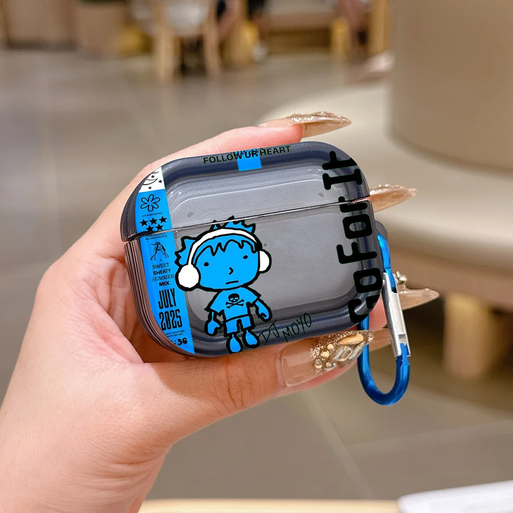 Фото Прозрачный силиконовый чехол DJ Moyo Go For It для Airpods 4, 3, Pro 2, 1, беспроводных наушников Pro2, защитные чехлы. №4