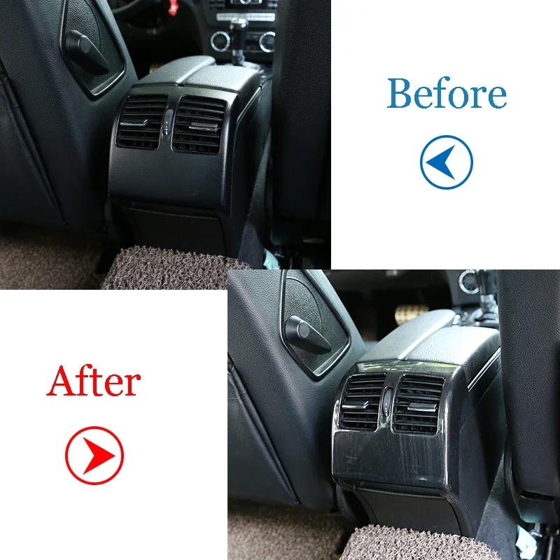 

Black Wood Grain For Mercedes Benz C Class W204 2008-2013 ABS Car Rear Air Conditioning Vent Decorative Trim For E Class Coupe