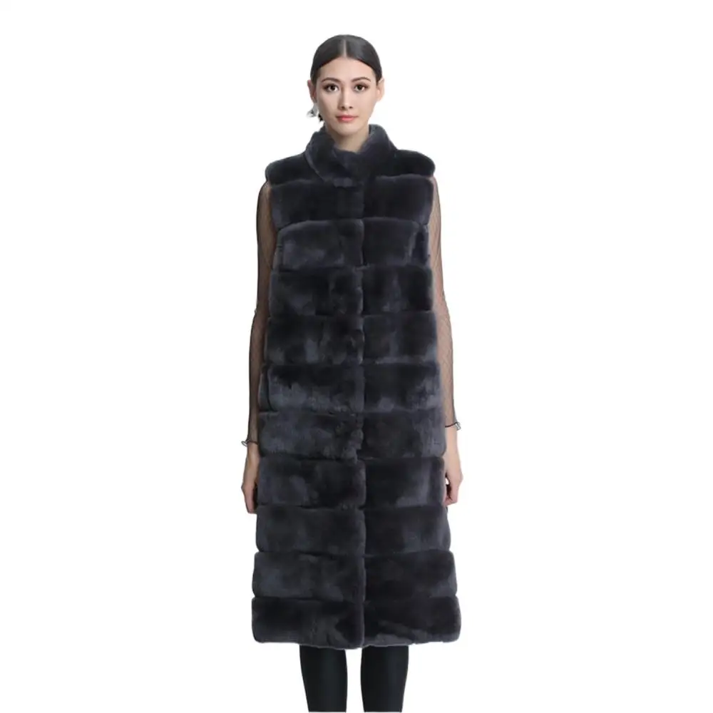Real Rabbit Fur Vest Long Winter Warm Vest Ladies Sleeveless Coat Gilet Women Natural Fur Vest Warm Thick Outwear 2022 Luxury