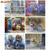 ruopoty bicycle modern painting by numbers landscape canvas drawing diy paint by numbers adults crafts home decor