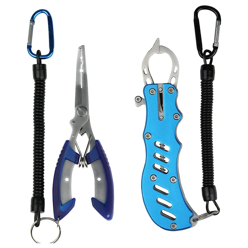 

Fishing Tool Set Fish Lip Gripper and Fishing Pliers Combination Fish Controller Hook Remover Fishing Line Cutter Tool