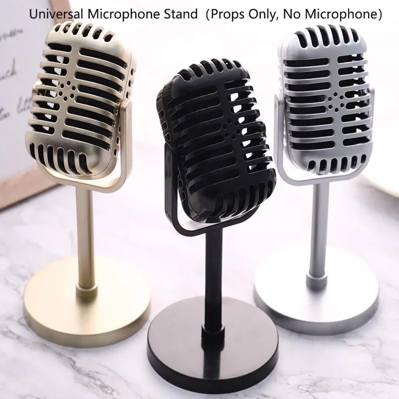 

Simulation Classic Retro Dynamic Vocal Microphone Vintage Style Mic Universal Stand For Live Performanc Karaoke Studio Recording