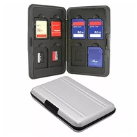 2022 for silver micro sd card holder sdxc storage holder memory card case protector aluminum case 16 solts for sd sdhc sdxc m
