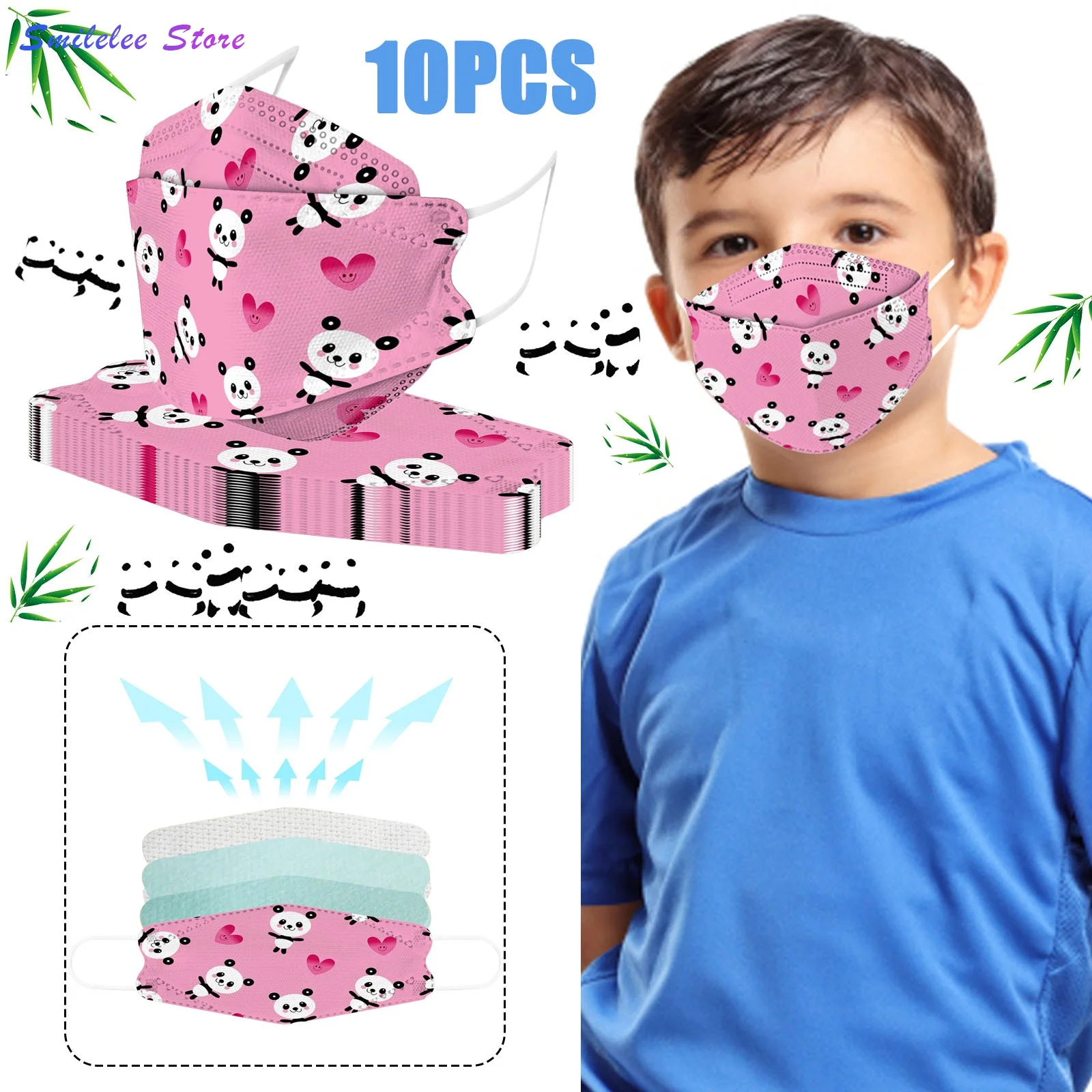 

Kids Soccer Love Star Pandas Cover Mouth Cover Space Sky Face Mask Fish Type Safetys Masks 50pcs Cubrebocas Tricapa Cosplay
