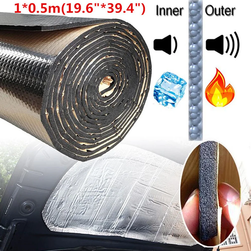 

1pc Car Sound Deadener Mat Thermal Heat Insulation Cotton Flame Retardant Mat Waterproof Sound Insulation Vibration Damping Pads