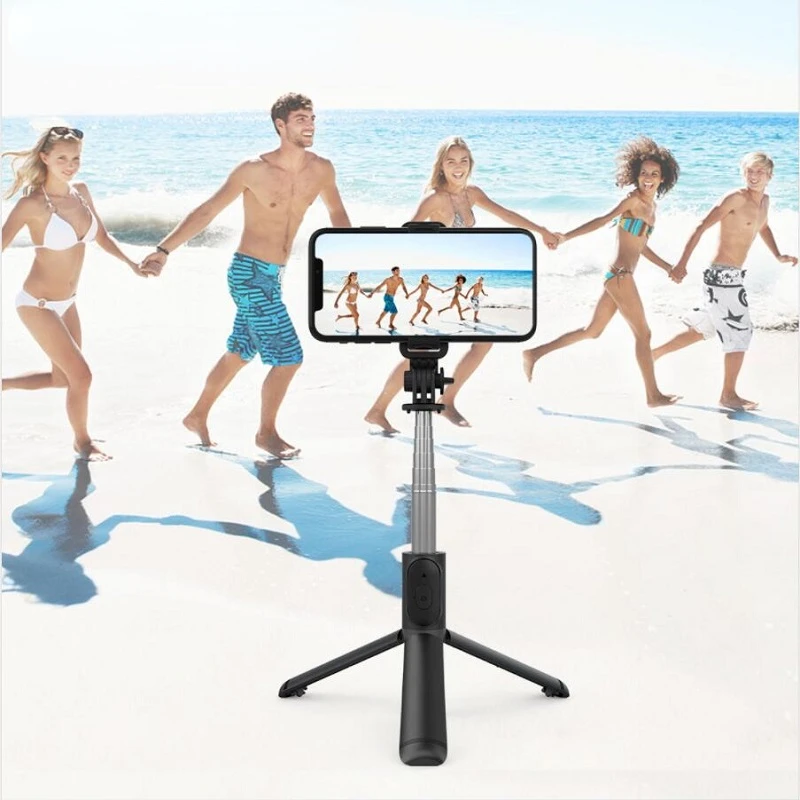 

2021 NEW 4 in 1 Wireless Bluetooth Selfie Stick With Tripod Foldable monopods universal for Smartphone Hot