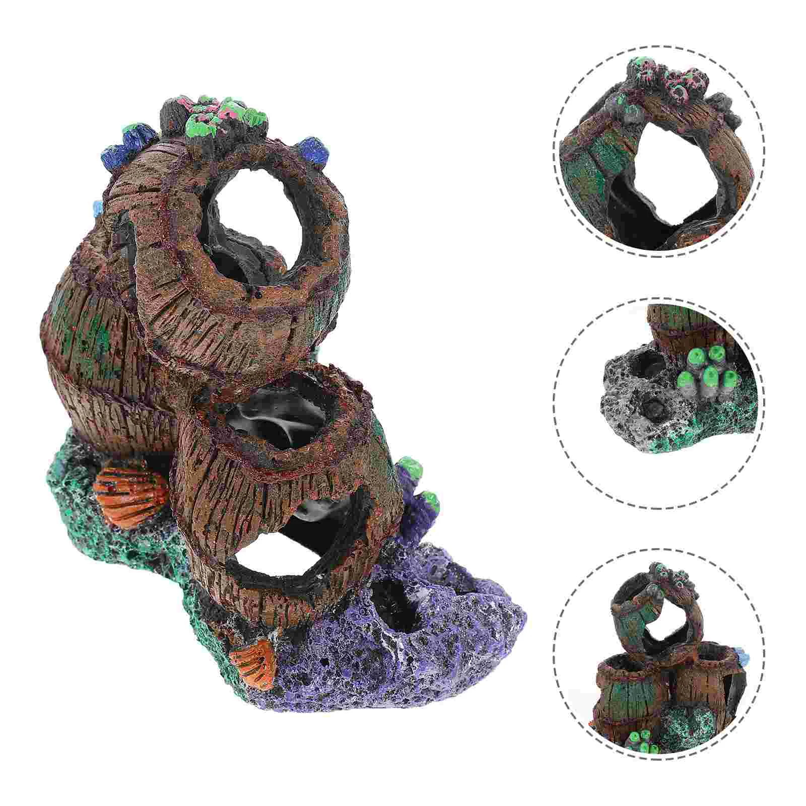 

Aquarium House Ornaments Resin House Betta Hideout Cave Tank Betta Hiding Hut Shelter Ornament for Betta Rest Hide Play Breed