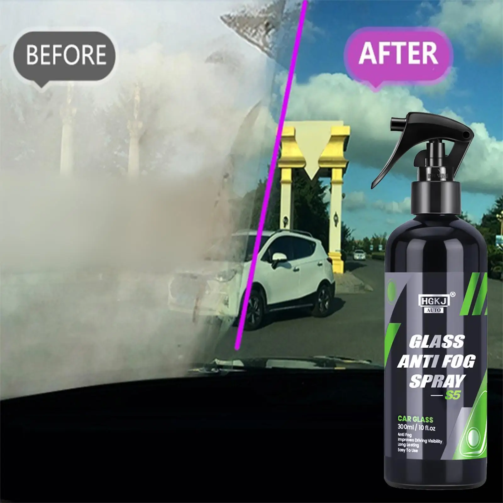 S5 Car Glass Anti Fog Spray Long Lasting Car Coating Anti Fogging Agent 300ml Anti-fog protection For Car Vehicle Wing Mirrors