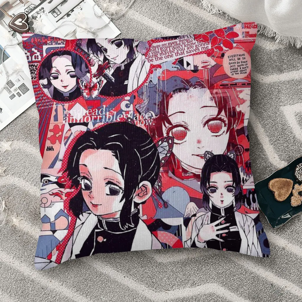 

Shinobu Kocho Hug Pillowcase Demon Slayer Kimetsu no Yaiba Adventure Anime Backpack Cushion Bedroom DIY Printed Throw Pillow