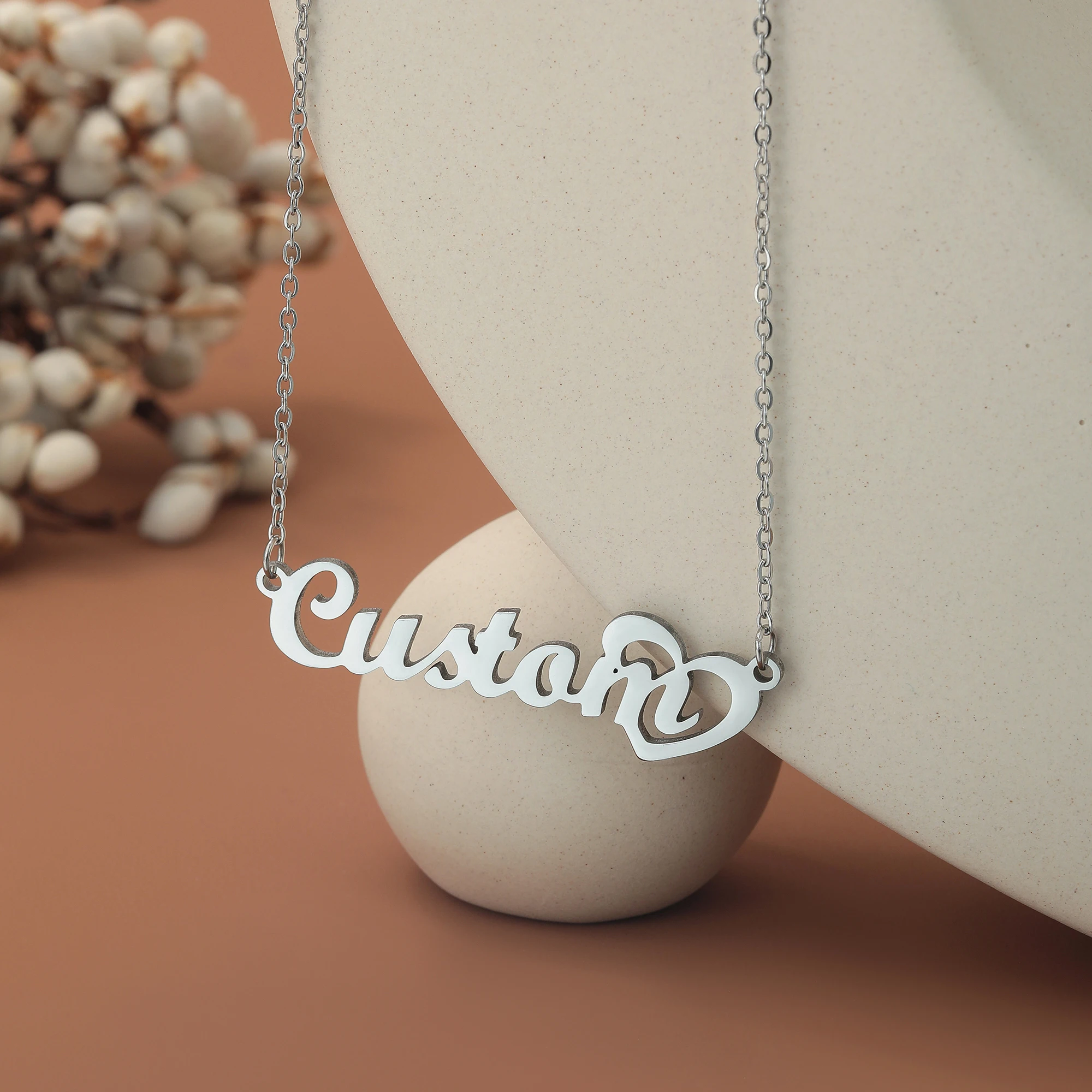 1 шт. ожерелье с именем на заказ персонализированное буквами в форме сердца