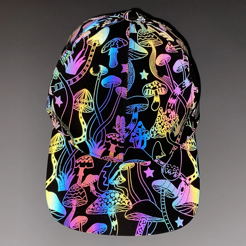 

Светоотражающая бейсболка с радужными грибами для мужчин и женщин, модная кепка для уличного спорта, гольфа, унисекс, от солнца