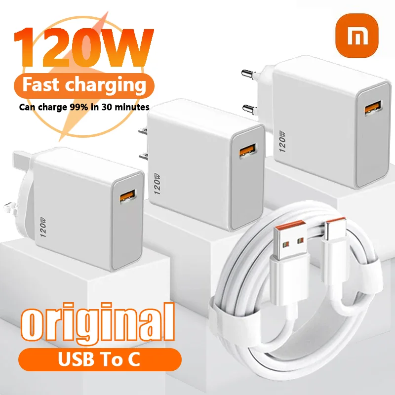 

Оригинальное зарядное устройство USB 120 Вт для Samsung, Huawei, Xiaomi 14, 13, 12 Pro, Redmi Note 12, быстрая зарядка, кабель, зарядное устройство, адаптер