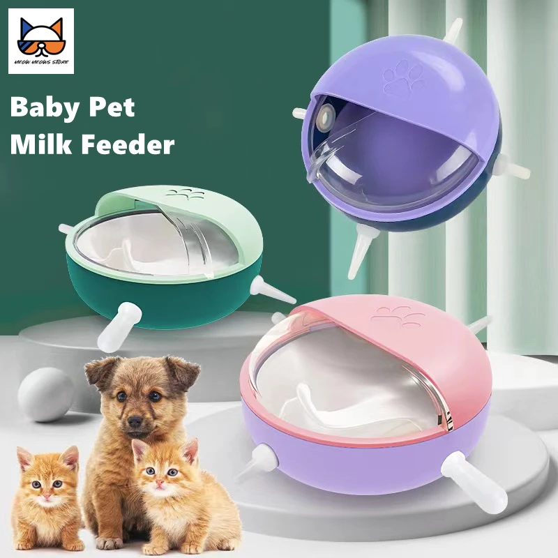 

Silicone Puppy Kitten Feeder Nursing 180ml Milk Bowl With 4 Nipple Bionic Self Feeding Device for Baby Pet Prevent Milk Choking