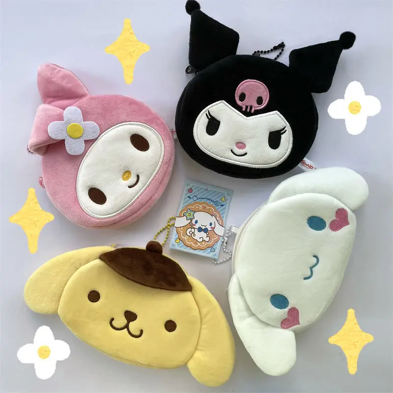 

Милый мультяшный плюшевый Кошелек Kuromi My Melody Cinnamoroll аниме Sanrioed, кошелек для монет, помада, наушники, сумка для хранения, подарок на день рожден...