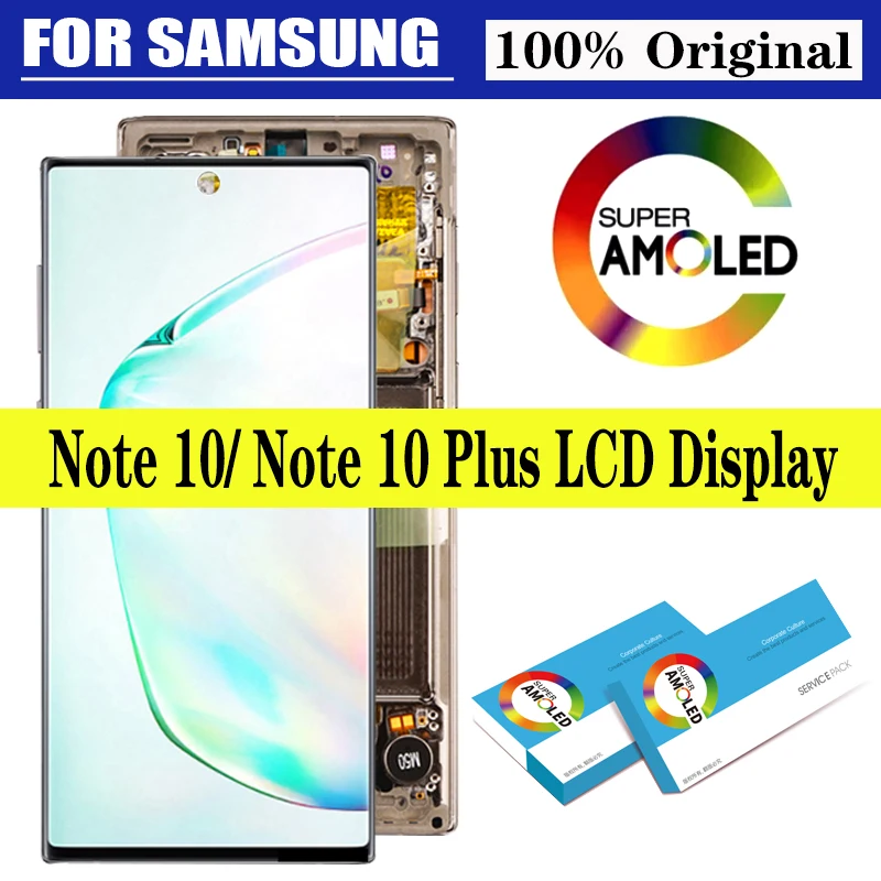 

. Original Super AMOLED Display Note 10+ for SAMSUNG Galaxy Note 10 N970F Note 10 Plus N975 LCD Touch Screen Digitizer Repair