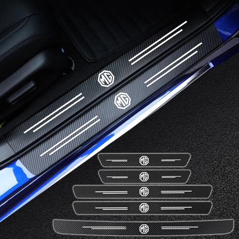 

Car Door Sill Protector Carbon Fiber Threshold Stickers For MG ZS 2017-2020 Morris Garages Hector