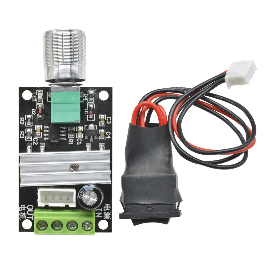 

6V 12V 24V 28V 3A 80W DC Motor Speed Controller PWM Speed Adjustable Reversible Switch 1203BB DC Motor Driver Reversing