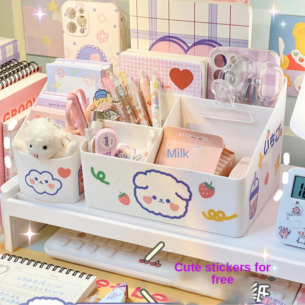 

Ins простой Настольный ящик для хранения, стойка для косметики для студенческого общежития, женский косметический ящик